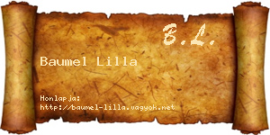 Baumel Lilla névjegykártya